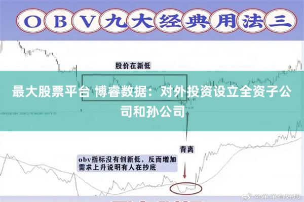 最大股票平台 博睿数据：对外投资设立全资子公司和孙公司