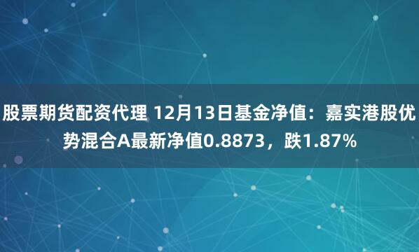 股票期货配资代理 12月13日基金净值：嘉实港股优势混合A最新净值0.8873，跌1.87%