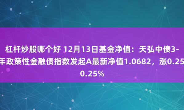 杠杆炒股哪个好 12月13日基金净值：天弘中债3-5年政策性金融债指数发起A最新净值1.0682，涨0.25%