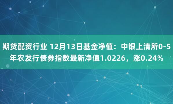 期货配资行业 12月13日基金净值：中银上清所0-5年农发行债券指数最新净值1.0226，涨0.24%