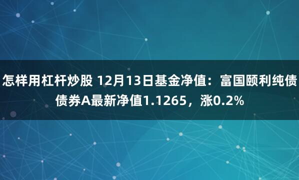 怎样用杠杆炒股 12月13日基金净值：富国颐利纯债债券A最新净值1.1265，涨0.2%