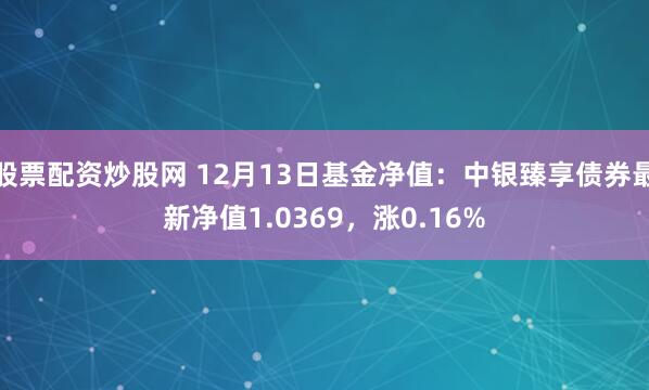 股票配资炒股网 12月13日基金净值：中银臻享债券最新净值1.0369，涨0.16%